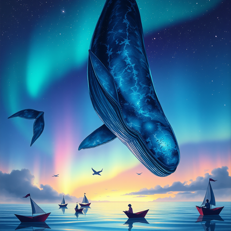 Surreal Watercolor Illustration of a Giant