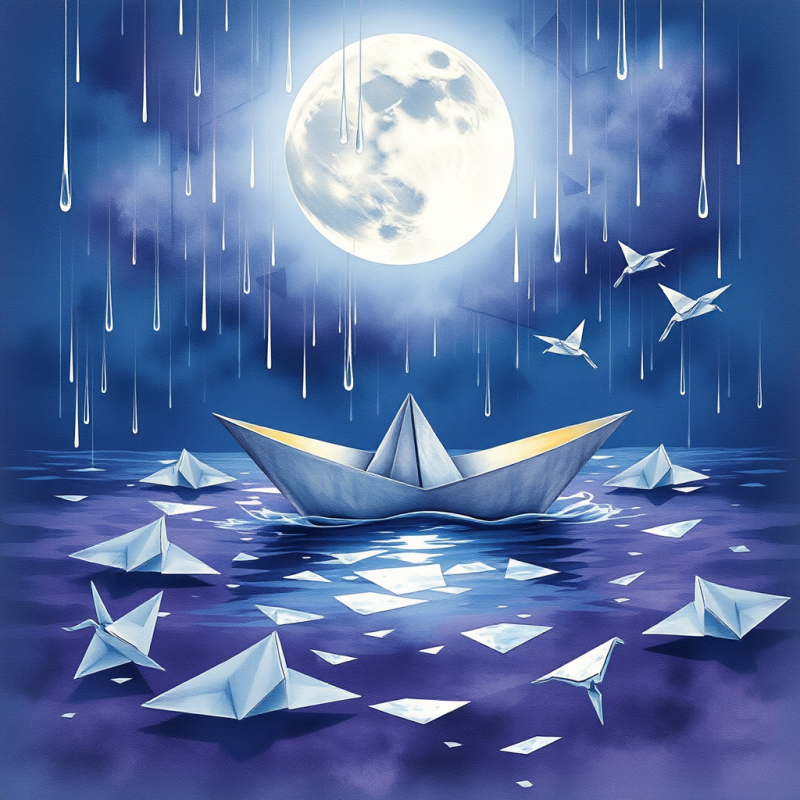 Surreal Watercolor Illustration of a Melancholic Paper ...