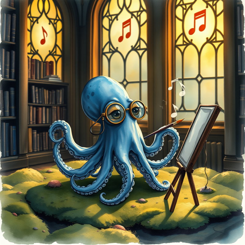 Surreal Watercolor Illustration of a Tiny