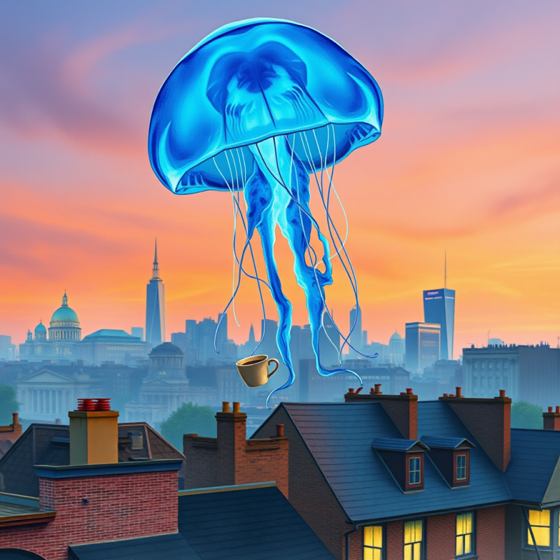 Surrealist Watercolor Illustration of a Giant