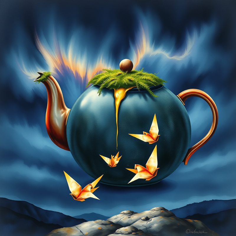 Surrealist Watercolor Illustration of a Giant