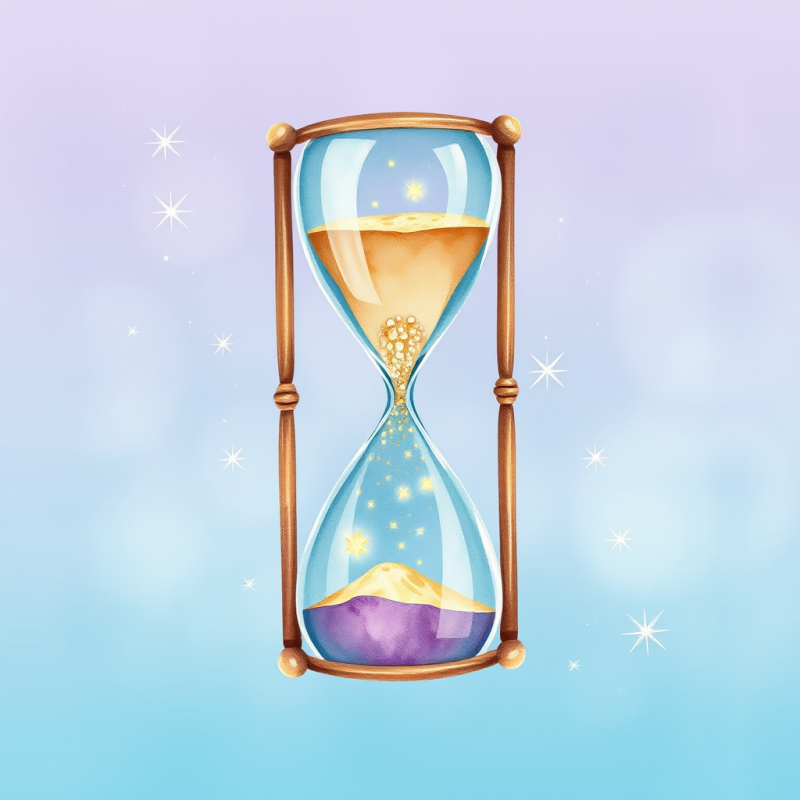 Surrealist Watercolor Illustration of a Melting Hourgla...