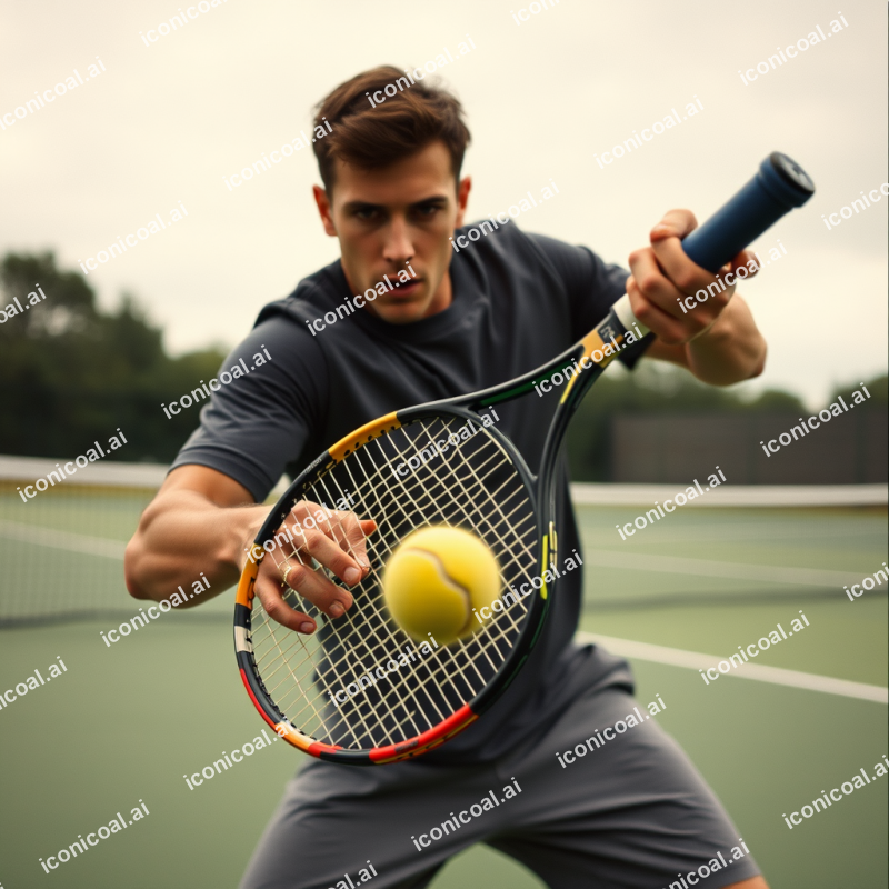 Tennis Racket Hitting Ball With Power And Precision