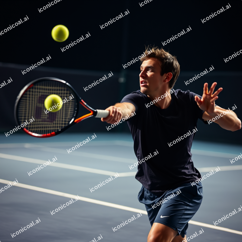 Tennis Serve Powerful Athletic Motion Action Shot