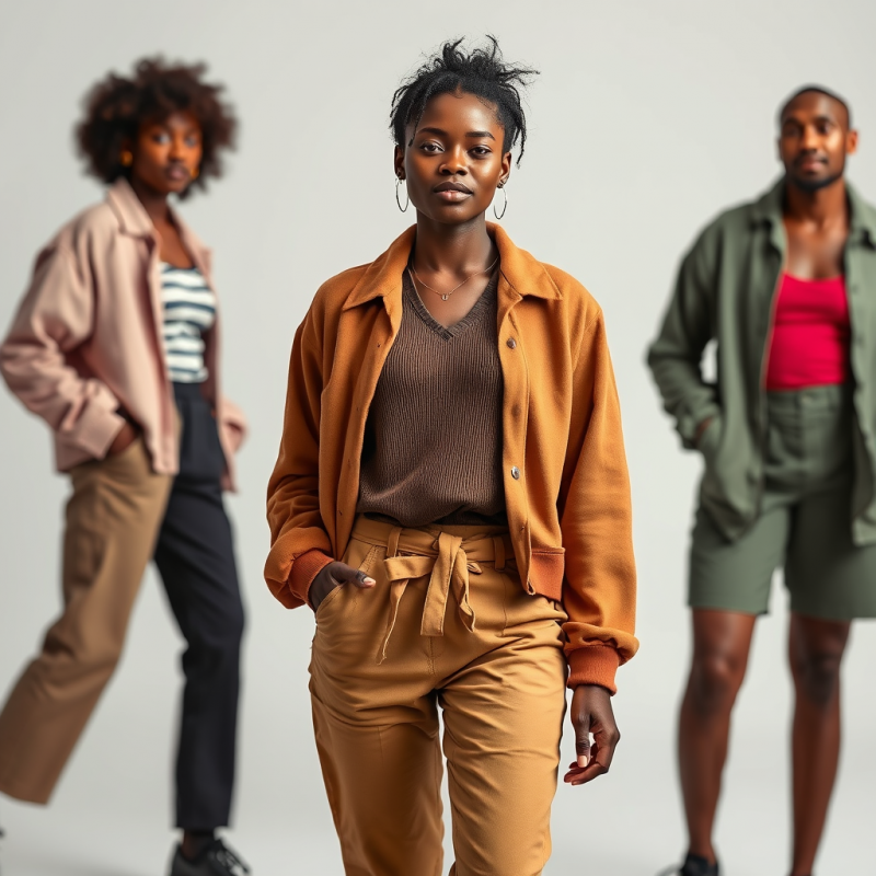 Three Diverse Models Pose Confidently Against a