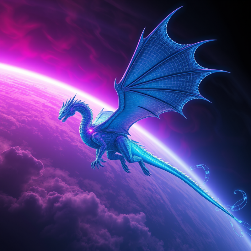 Towering Biomechanical Dragon with Crystalline Scales P...