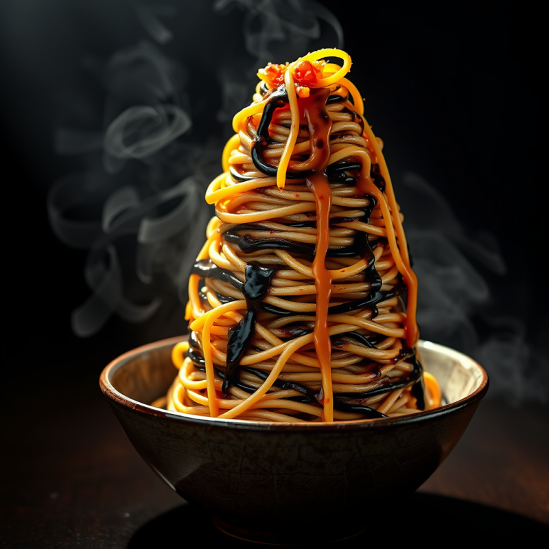 Towering Mound of Spaghetti Drizzled with