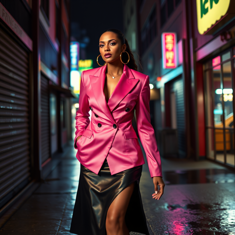 Towering Woman in a Razor-sharp