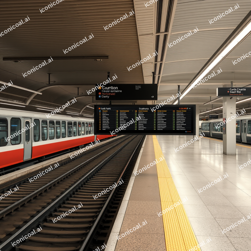 Train Station Departure Board Travel Anticipation Journey