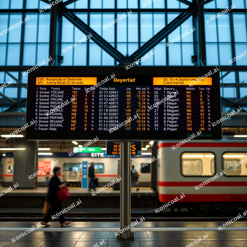 Train Station Departure Board Travel Anticipation Journey