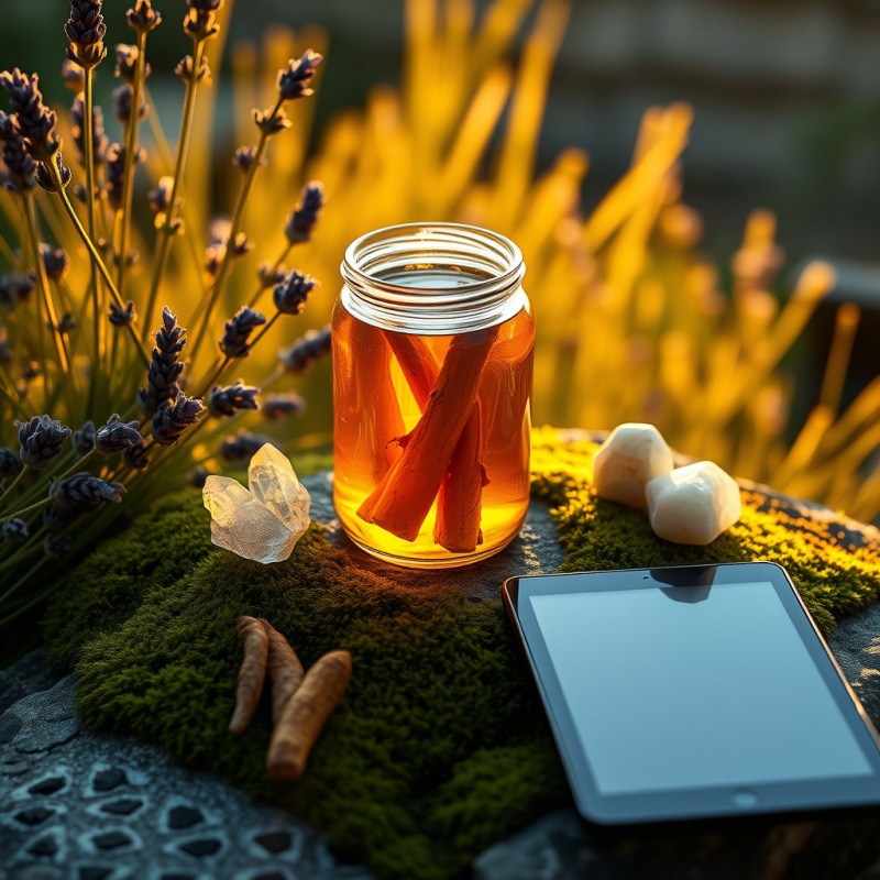 Translucent Glass Jar Filled with Glowing Amber Liquid ...