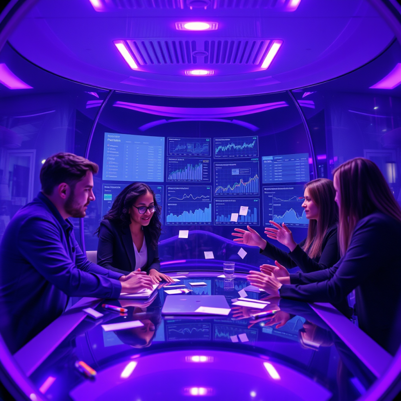 Translucent Glass-walled Office Pod Glowing with Ambien...