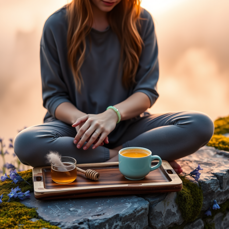 Translucent Green Jade Bracelet Glows Softly Around a W...