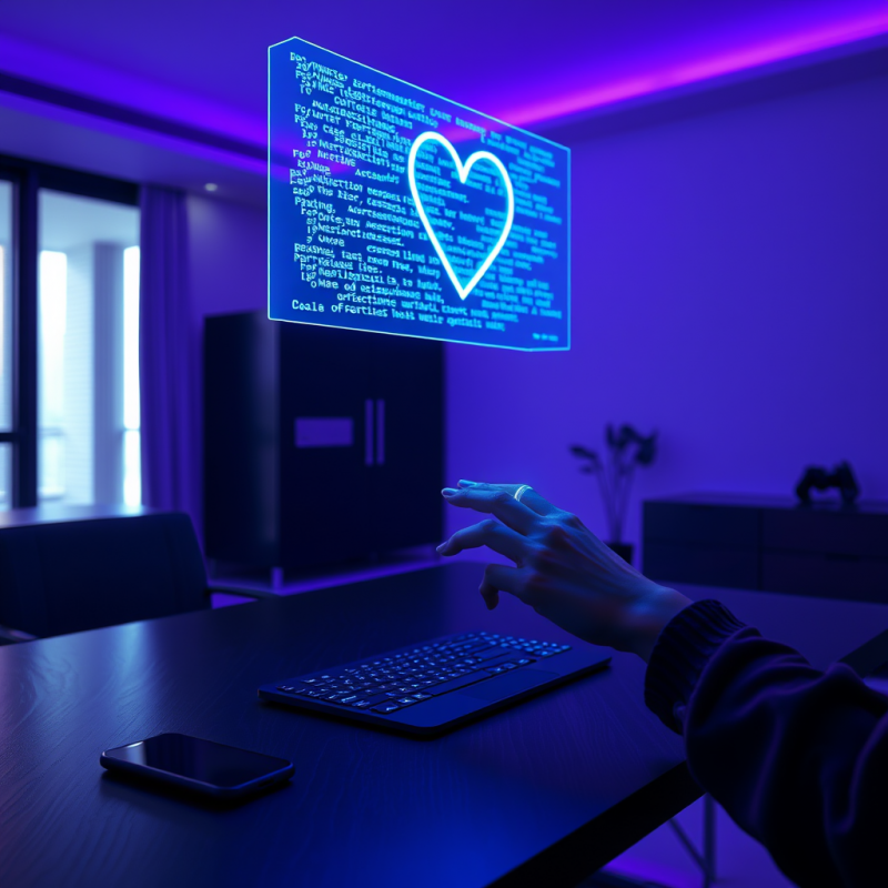 Translucent Holographic Ai Assistant Floats Mid-air Abo...