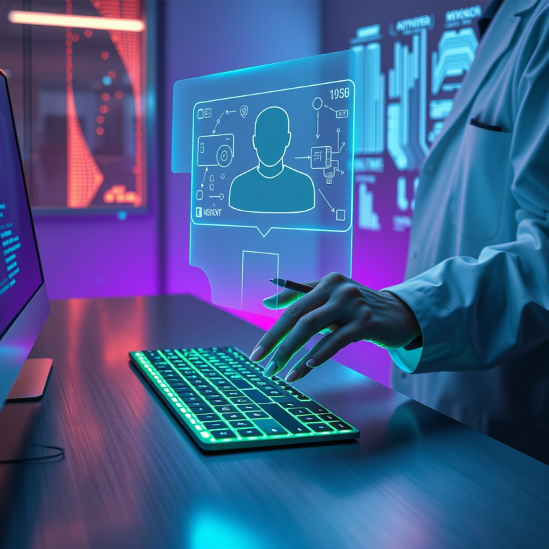 Translucent Holographic Ai Assistant Floats Mid-air Abo...