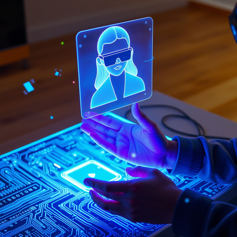 Translucent Holographic Ai Assistant Floats Mid-air Abo...