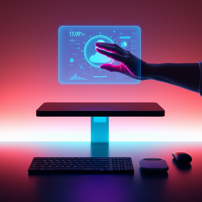 Translucent Holographic Ai Assistant Floats Mid-air Abo...