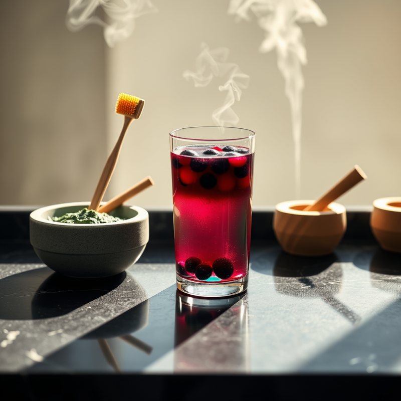 Translucent Jade-colored Glass of Antioxidant-rich Berr...