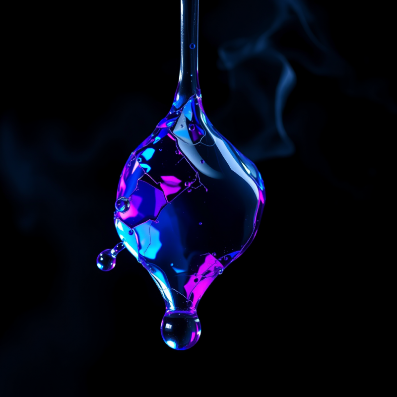 Ultra-detailed Macro of Fractured Liquid Mercury Droplets...