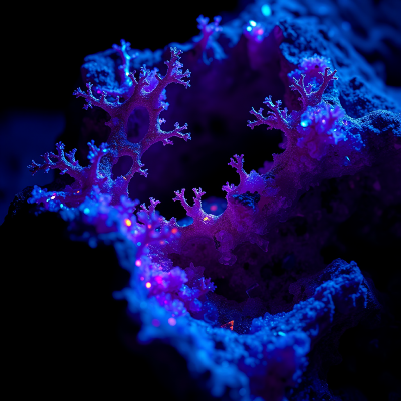 Ultra-high-res Macro of Crystallized Copper Oxide Dendrit...