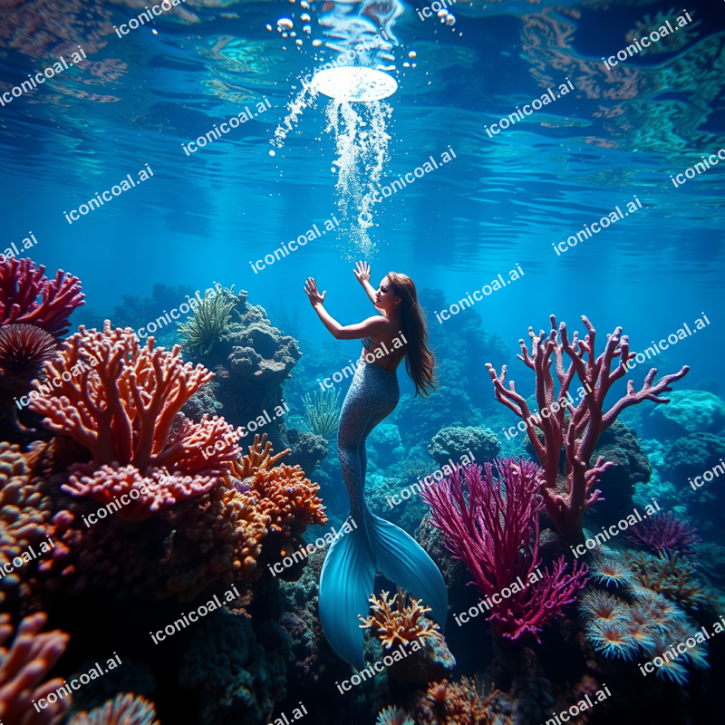 Underwater Mermaid Kingdom Coral Palace Fantasy Ocean