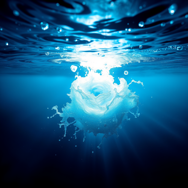 Underwater Splash with Sunlight Rays
