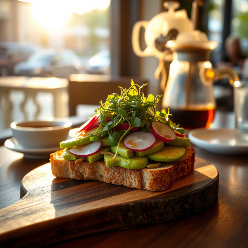 Vibrant Avocado Toast Topped with Radishes and