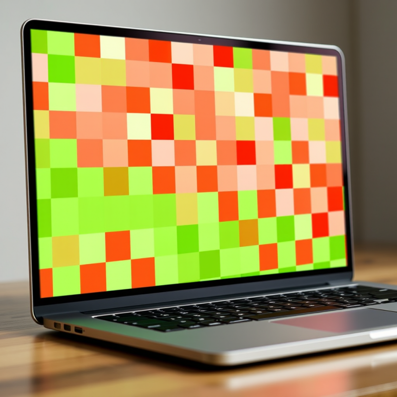 Vibrant Pixelated Display on Modern Laptop