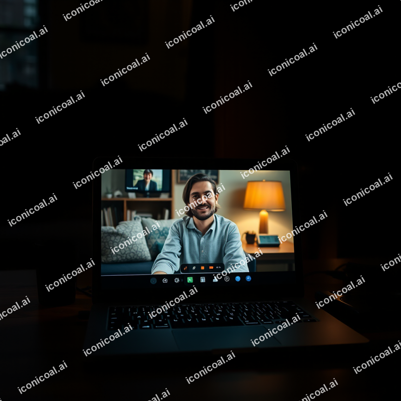 Video Call On Laptop Work From Home Technology