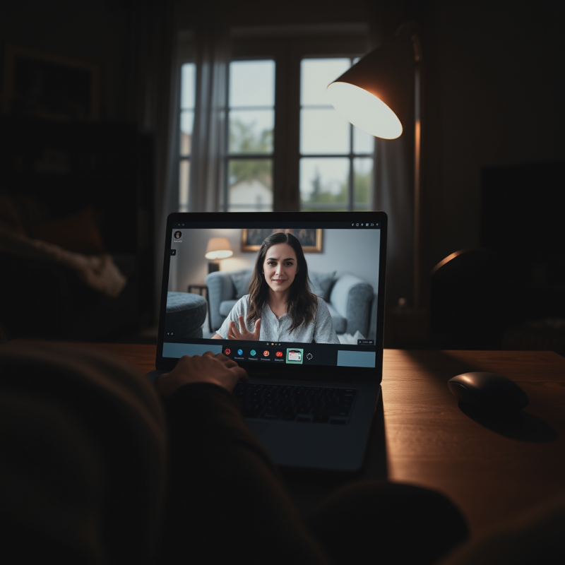 Video Call on Laptop Work from Home Technology