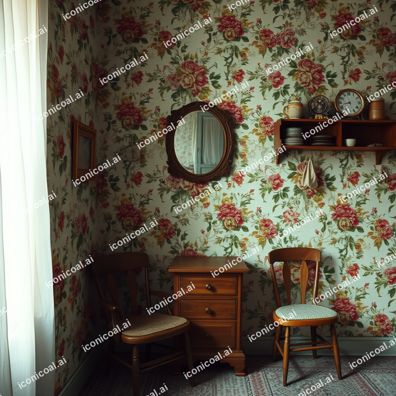 Vintage Floral Wallpaper Pattern Cottagecore Aesthetic