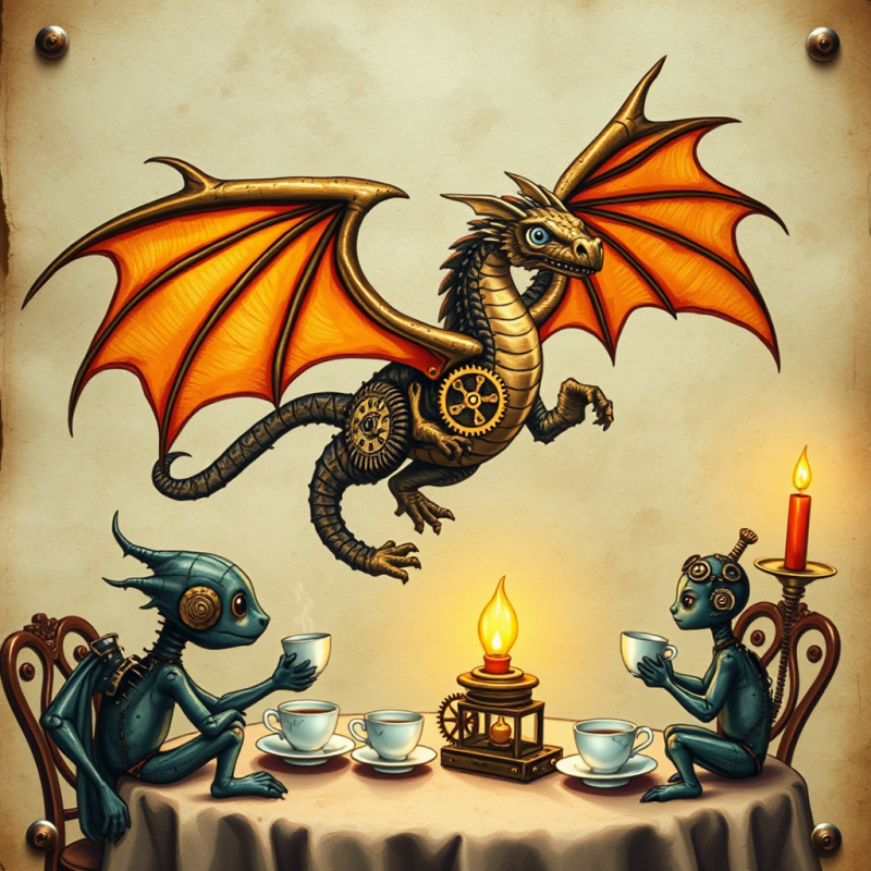 Vintage Hand-painted Illustration on Parchment