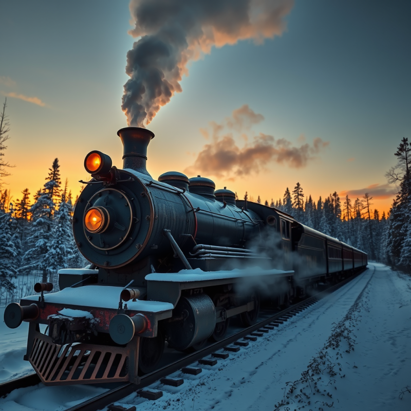 Vintage Steam Locomotive Chugs Through a