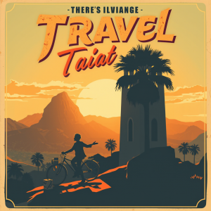 Vintage-style Travel Poster Illustration With Retro Typog...