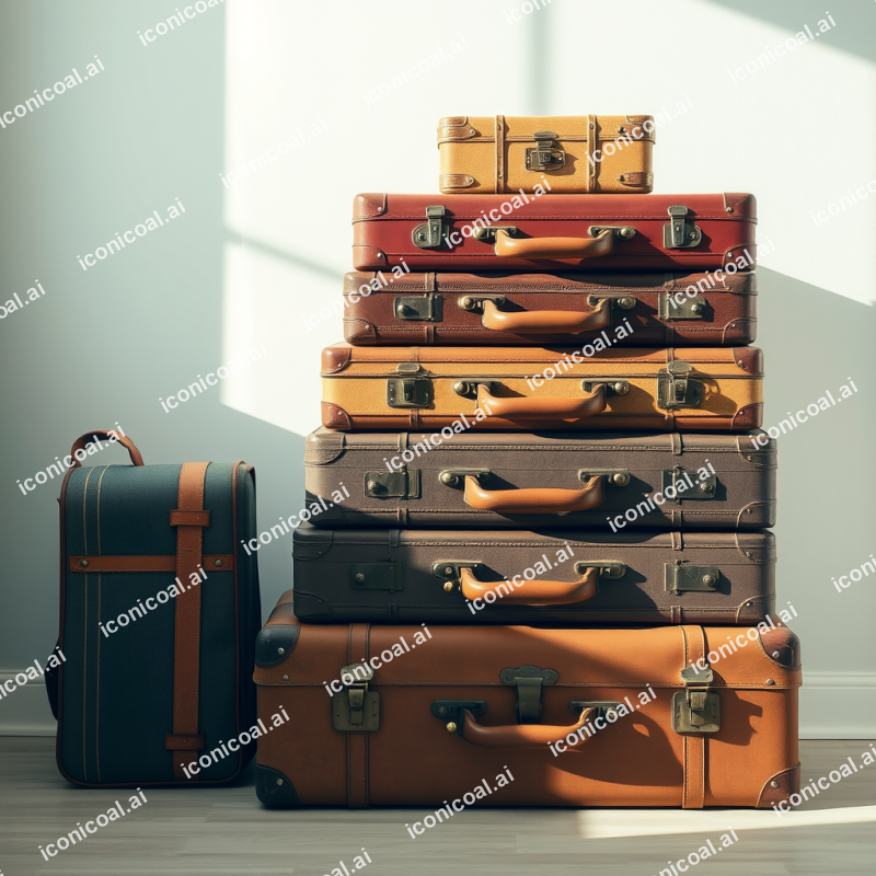 Vintage Suitcases Stacked Travel Nostalgia Adventure