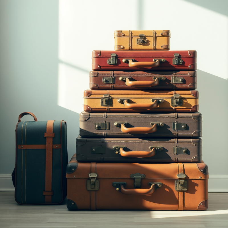 Vintage Suitcases Stacked Travel Nostalgia Adventure