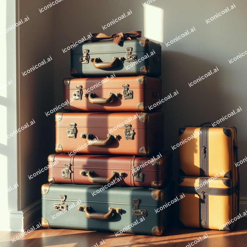 Vintage Suitcases Stacked Travel Nostalgia Adventure