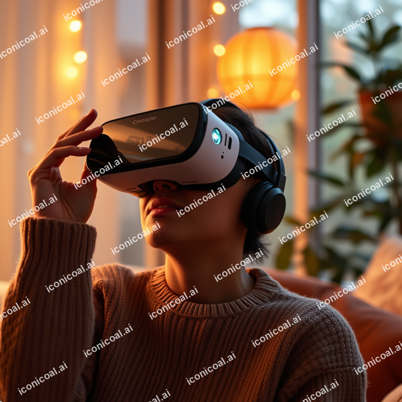 Vr Headset User Immersive Experience Modern Tech