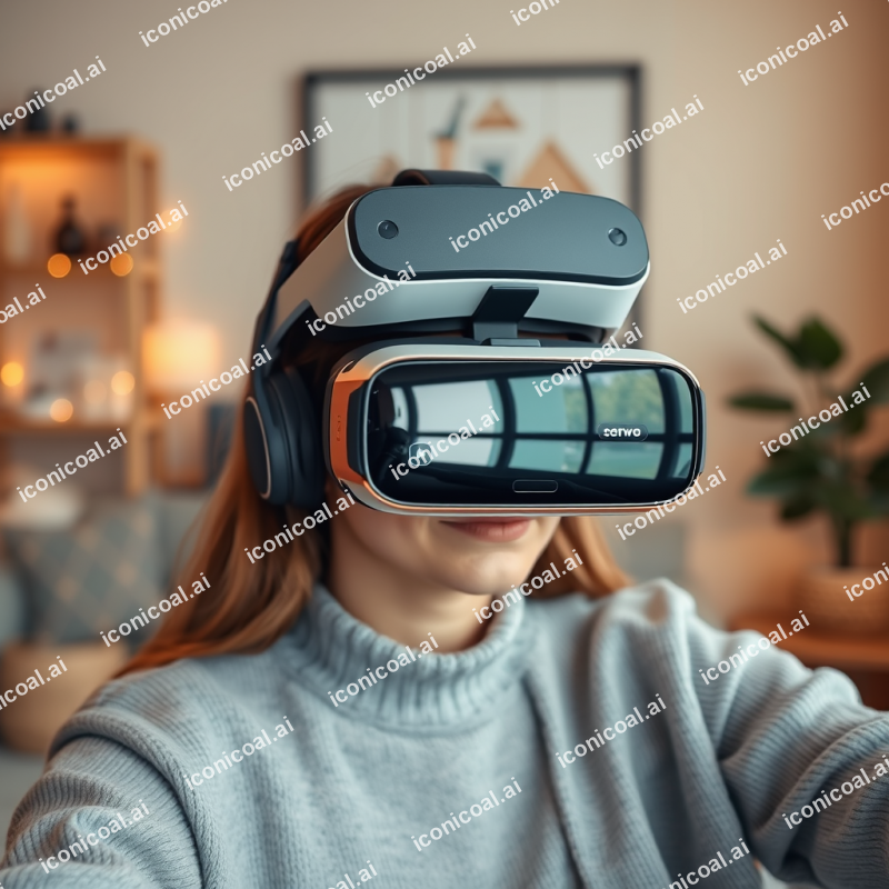Vr Headset User Immersive Experience Modern Tech