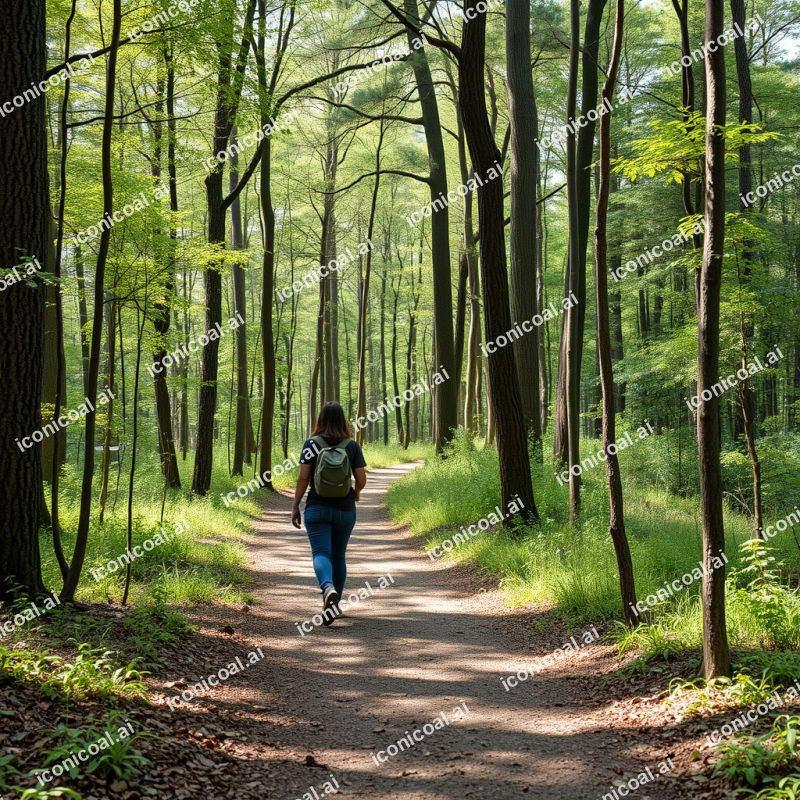 Walking Through Nature Path Forest Bathing Mental Health