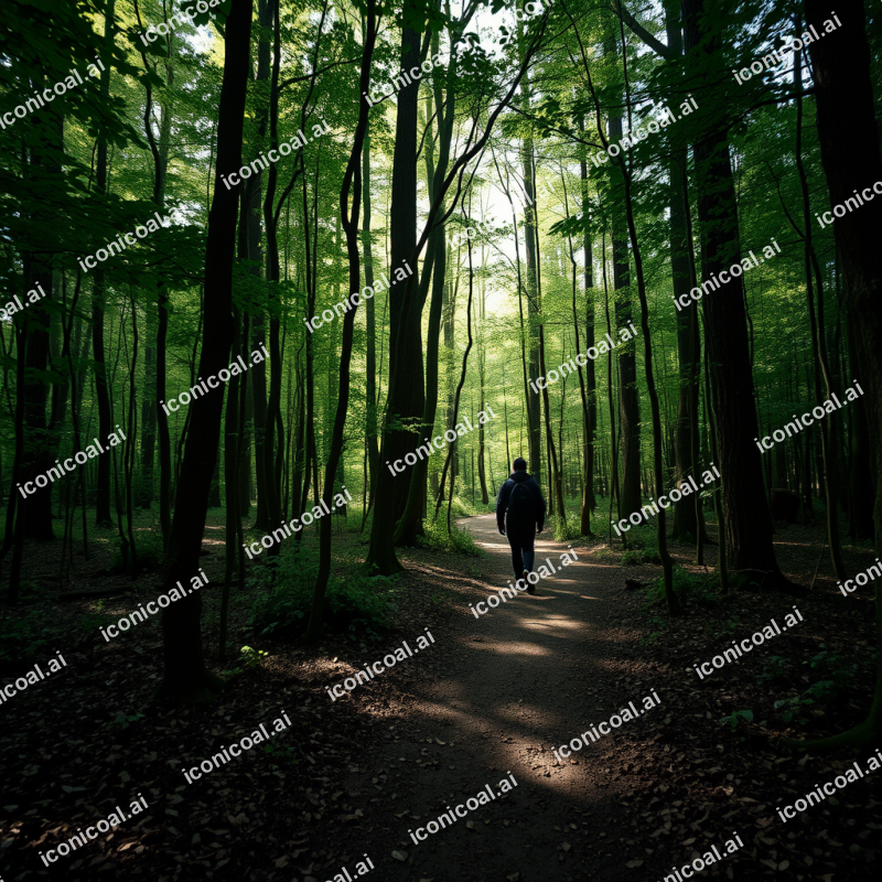 Walking Through Nature Path Forest Bathing Mental Health