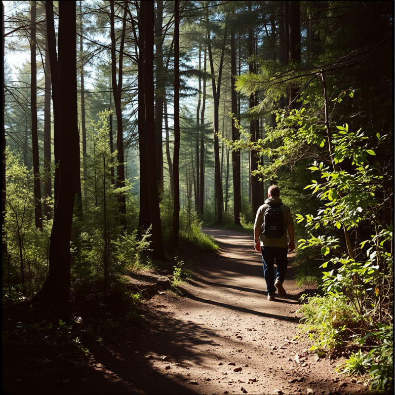Walking Through Nature Path Forest Bathing Mental Health
