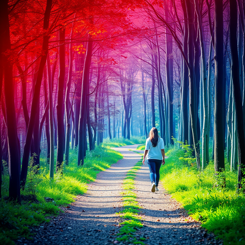 Walking Through Nature Path Forest Bathing Mental Health