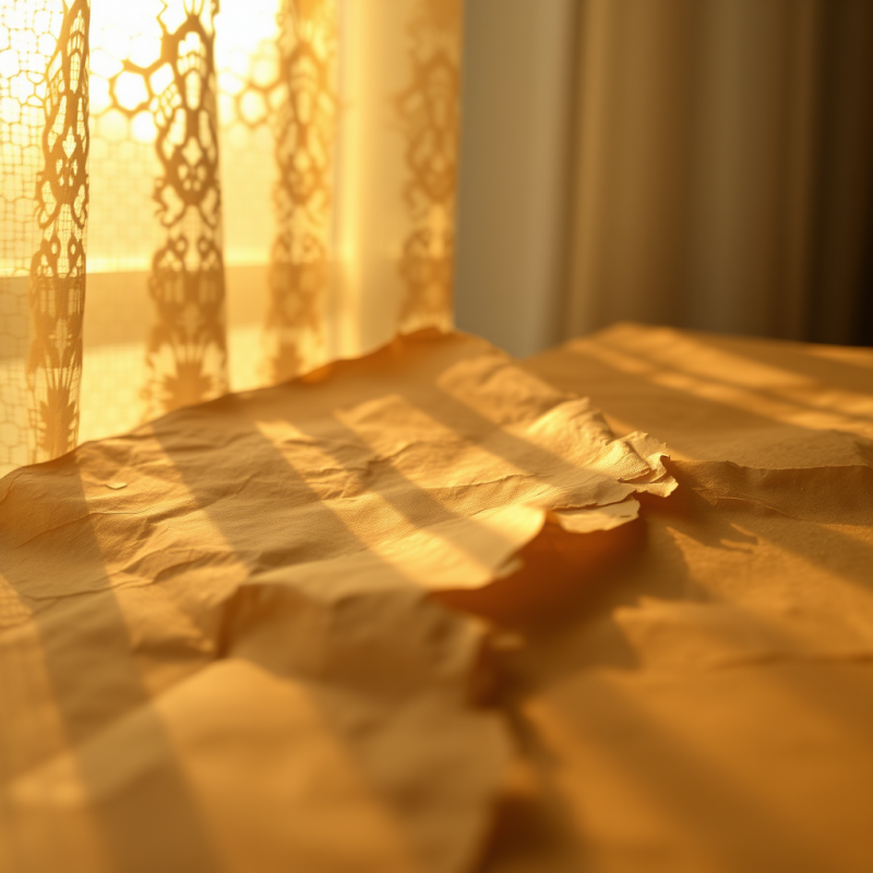 Warm Golden Sunlight Filters Through Delicate Lace