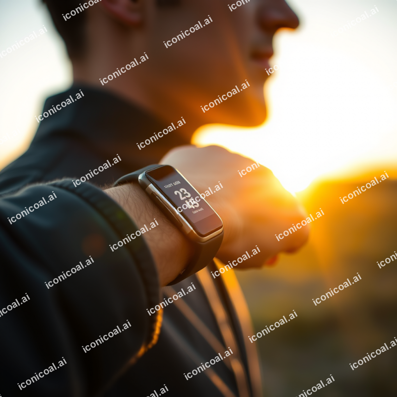 Wearable Fitness Tracker On Wrist Health Technology