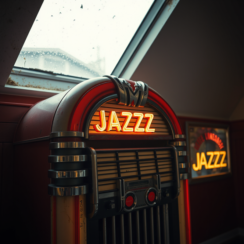 Weathered 1940s Diner Jukebox