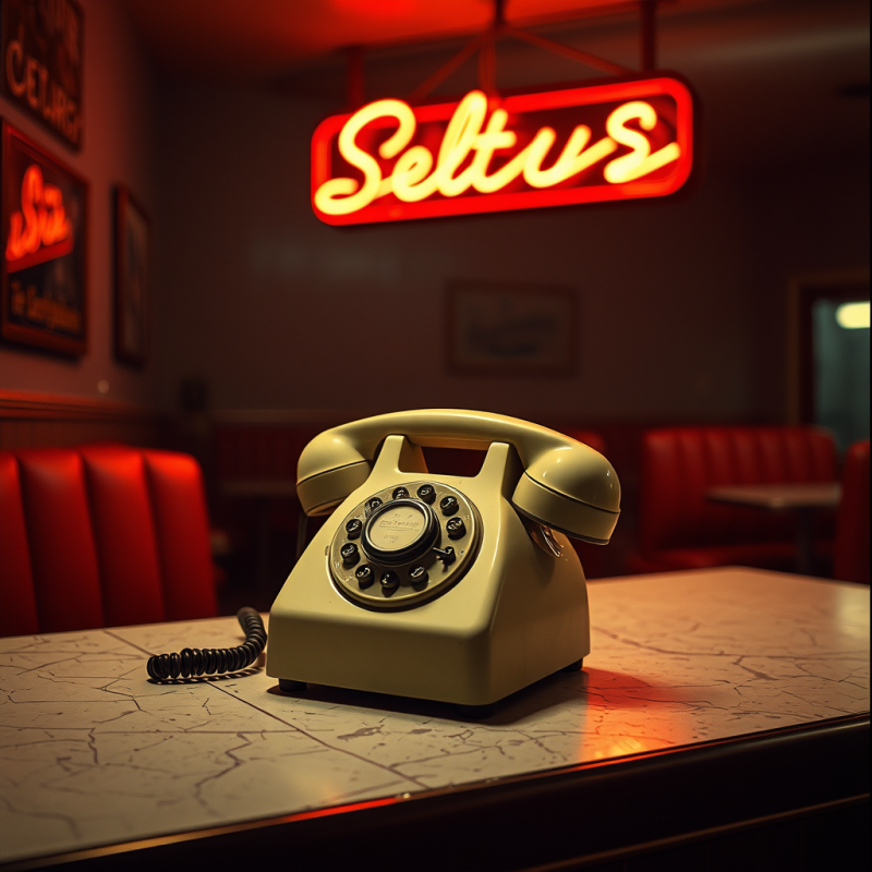 Weathered 1940s Rotary Telephone Sits Crookedly Atop a ...