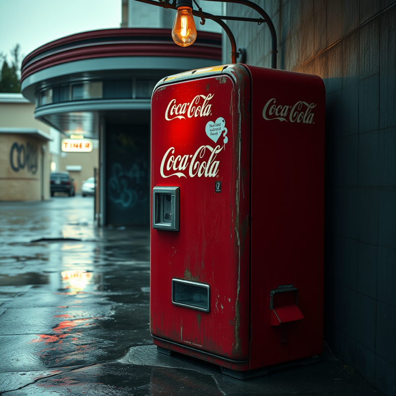 Weathered 1950s Chrome Coca-cola Vending Machine