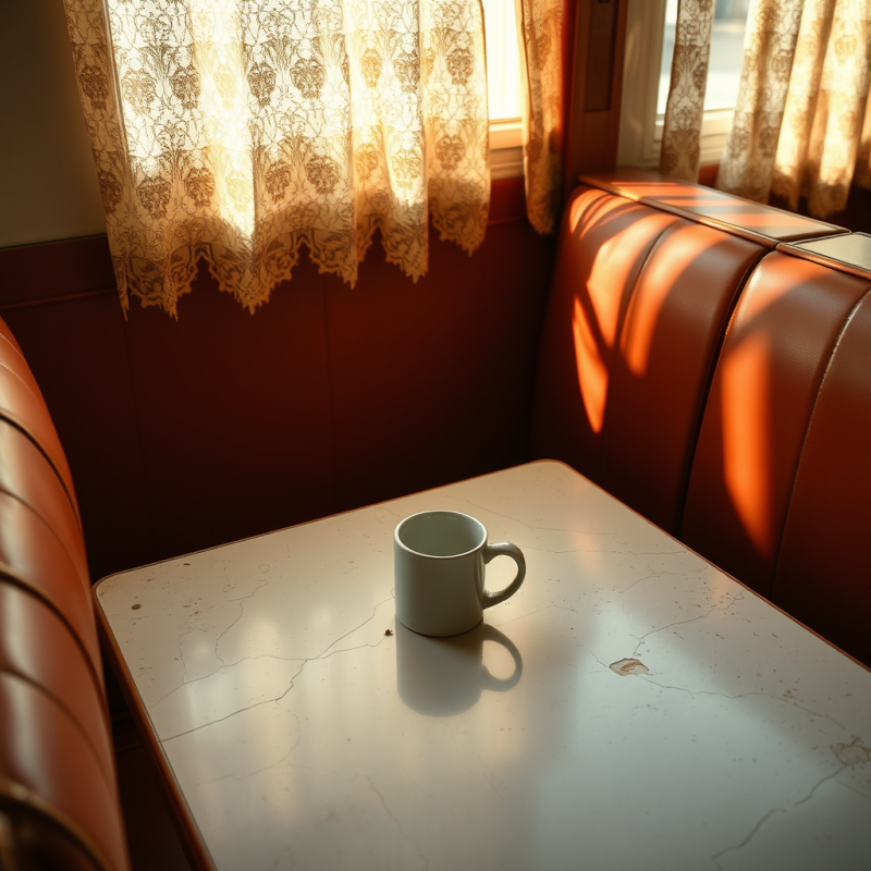 Weathered 1950s Diner Booth Corner