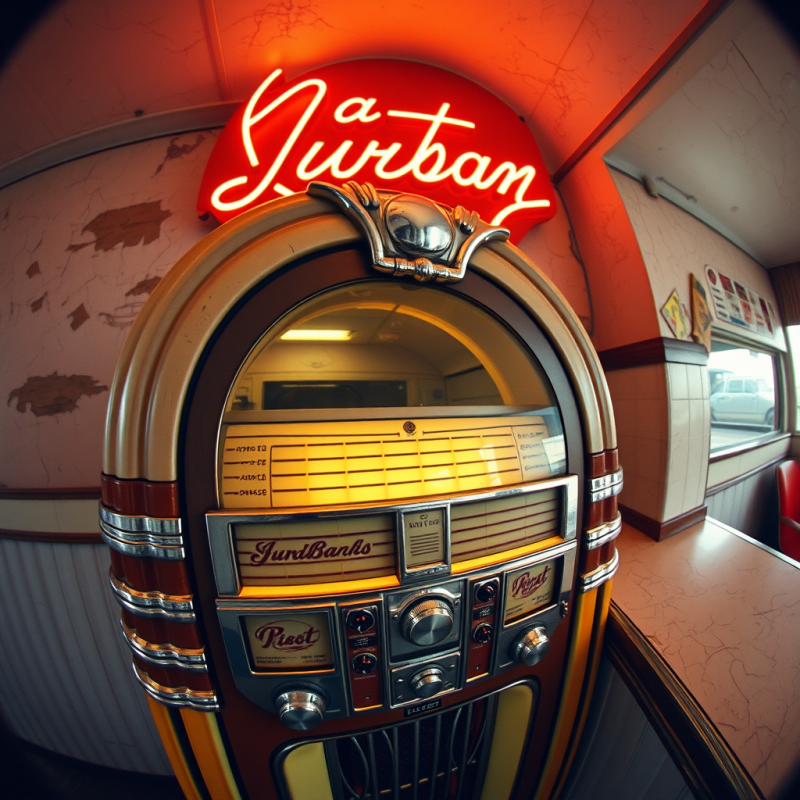 Weathered 1950s Diner Jukebox